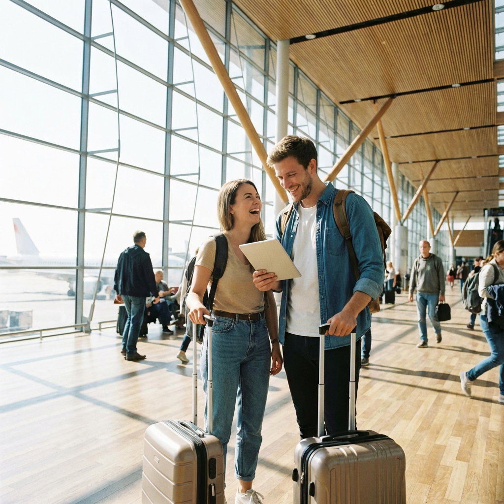 Couple at airport